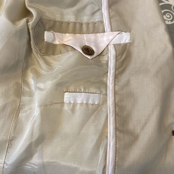 J Crew Tan Blazer Jacket One Button Closure Fully Lined Summer Lightweight Sz 8 - Picture 8 of 10